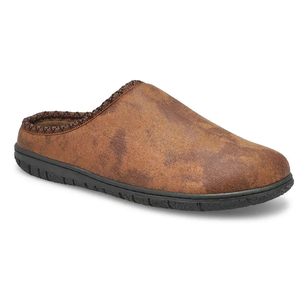 Soft Moc Mens Saturn Memory Foam Slipper - Brown