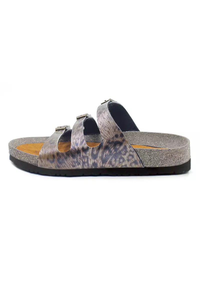 SoleSimple Ely - Leopard Bronze Sandals & Flip Flops & Slipper