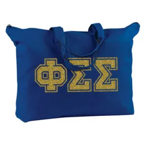 Sorority Shoulder Bag, Printed Varsity Letters - BE009 - TWILL