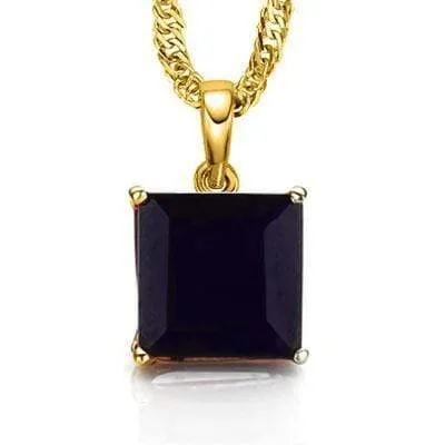 SPARKLING 0.5 CARAT TW (1 PCS) GENUINE BLACK SAPPHIRE 10K SOLID YELLOW GOLD PEND