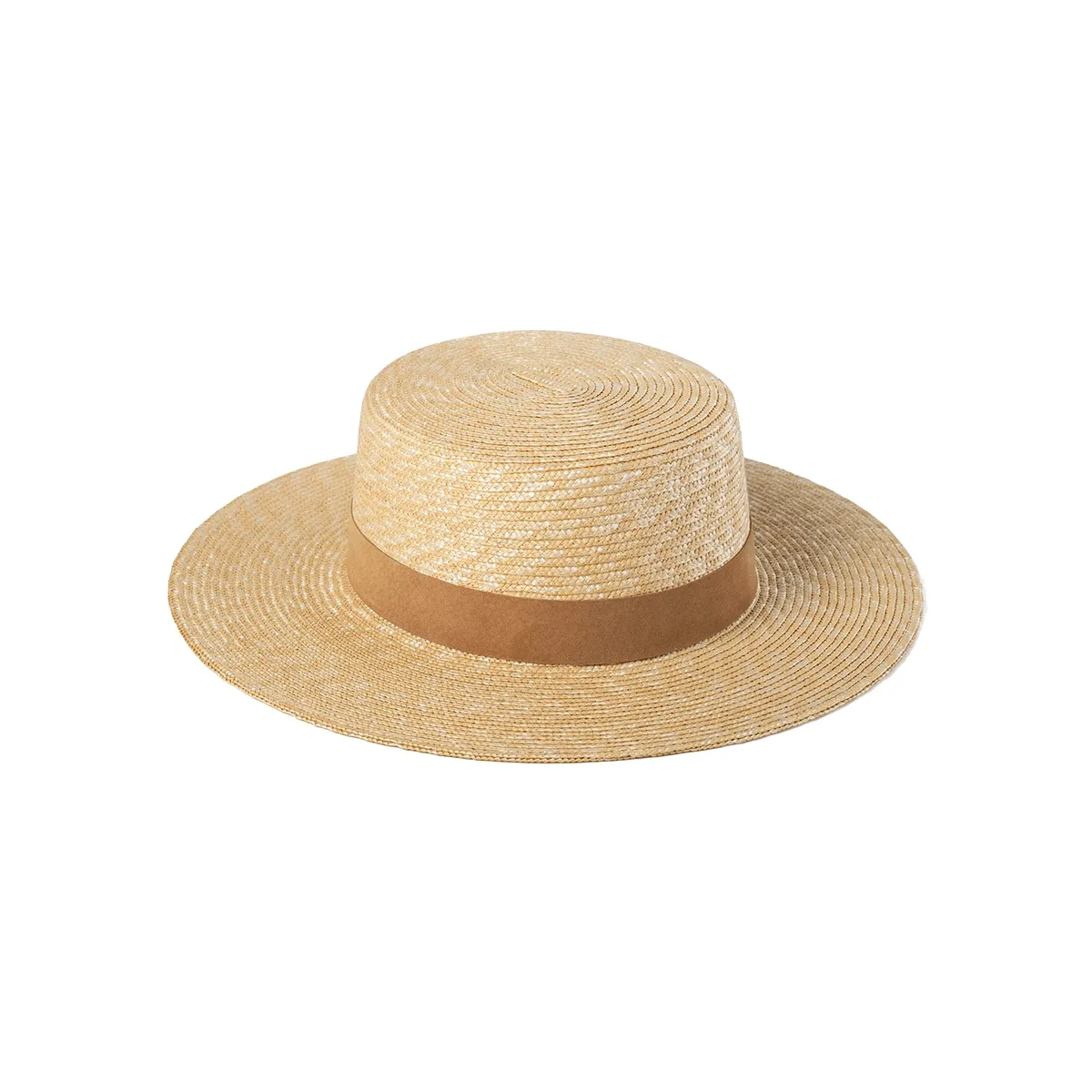 Spencer Boater Straw Hat with Suede