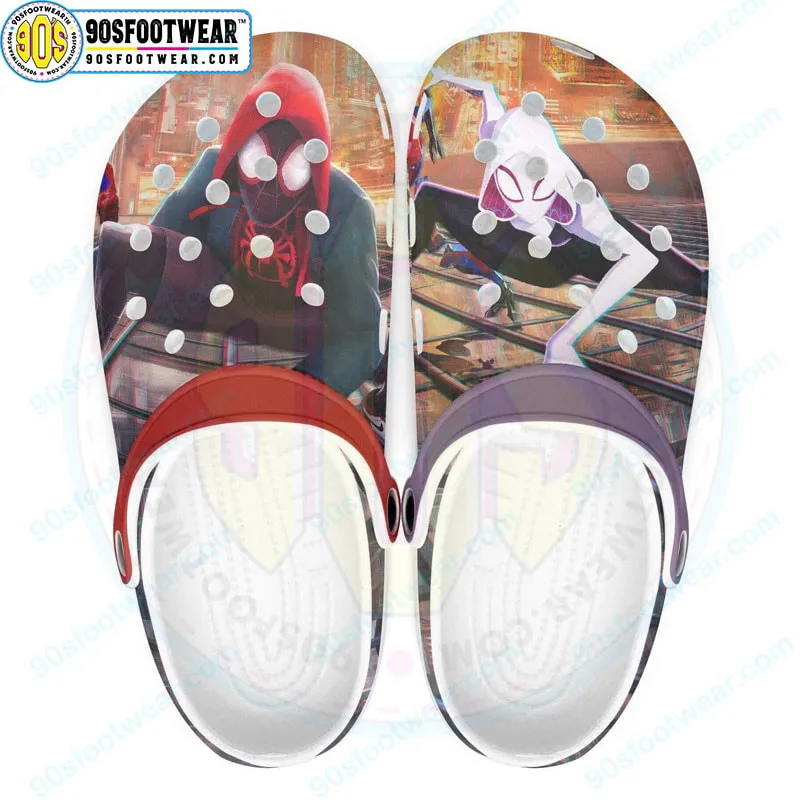 Spiderman Crocs with Spider Verse Morales Pattern Marvel Superhero Clog for Fan