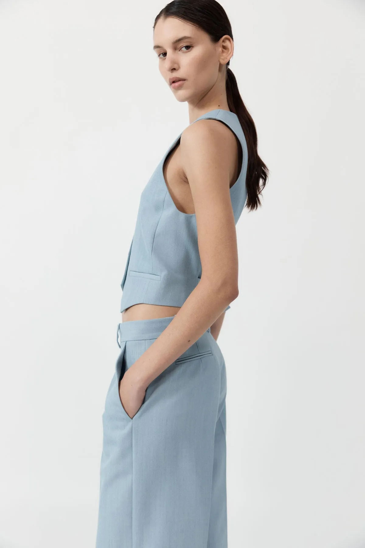  St Agni      Carter Vest - Stone Blue 
