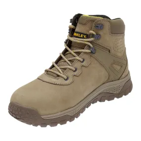 Stanley Lithgow Safety Boots Premium Nubuck leather with Steel Midsole and Toe in Stone Colour Size 9