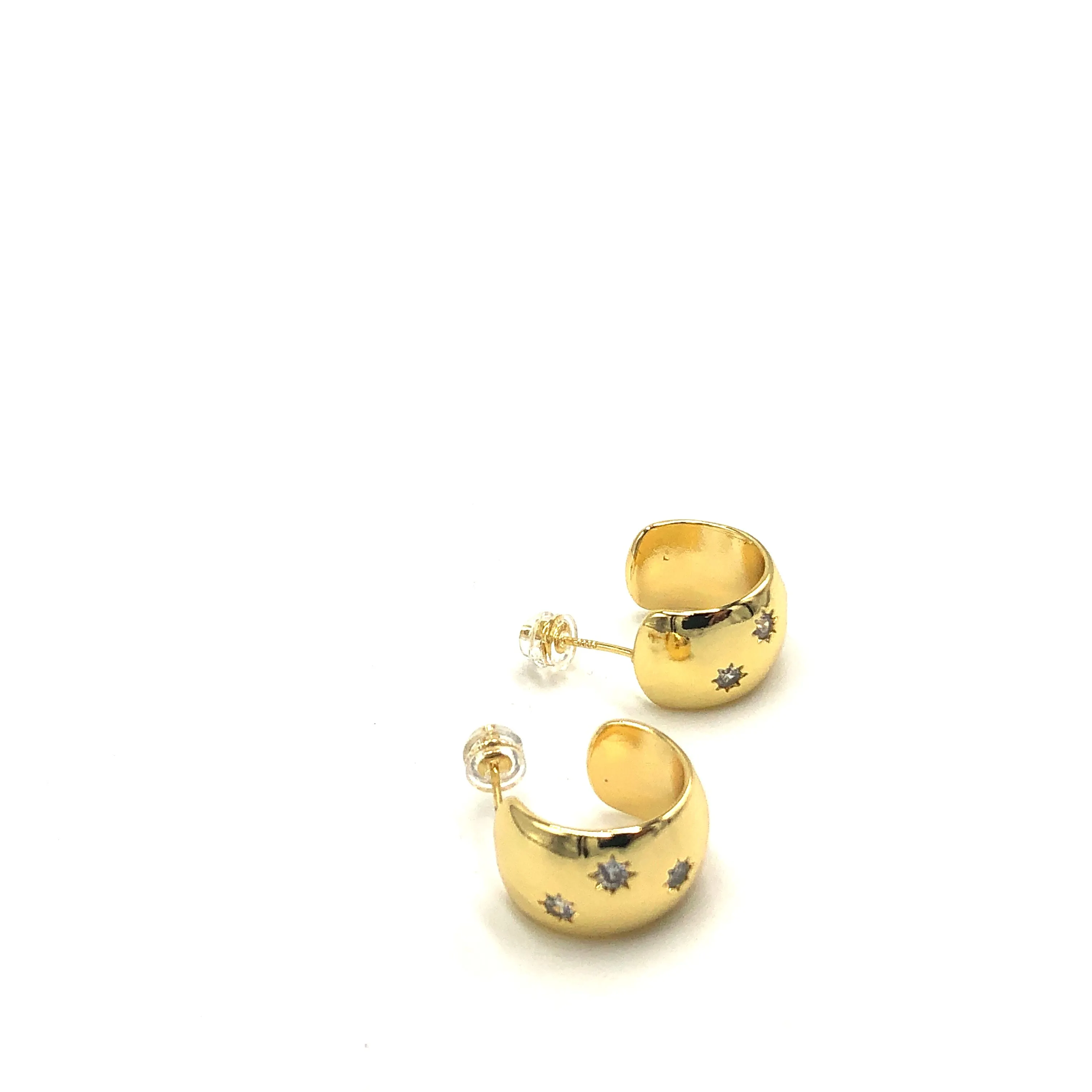Star Shine Little Chunker Hoop Earrings