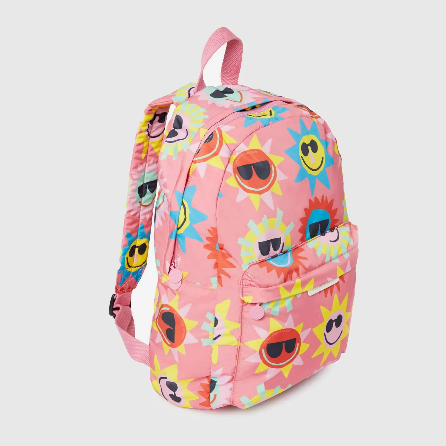 Stella Mccartney Pink Backpack With Multicolored Sun Prints For Girl