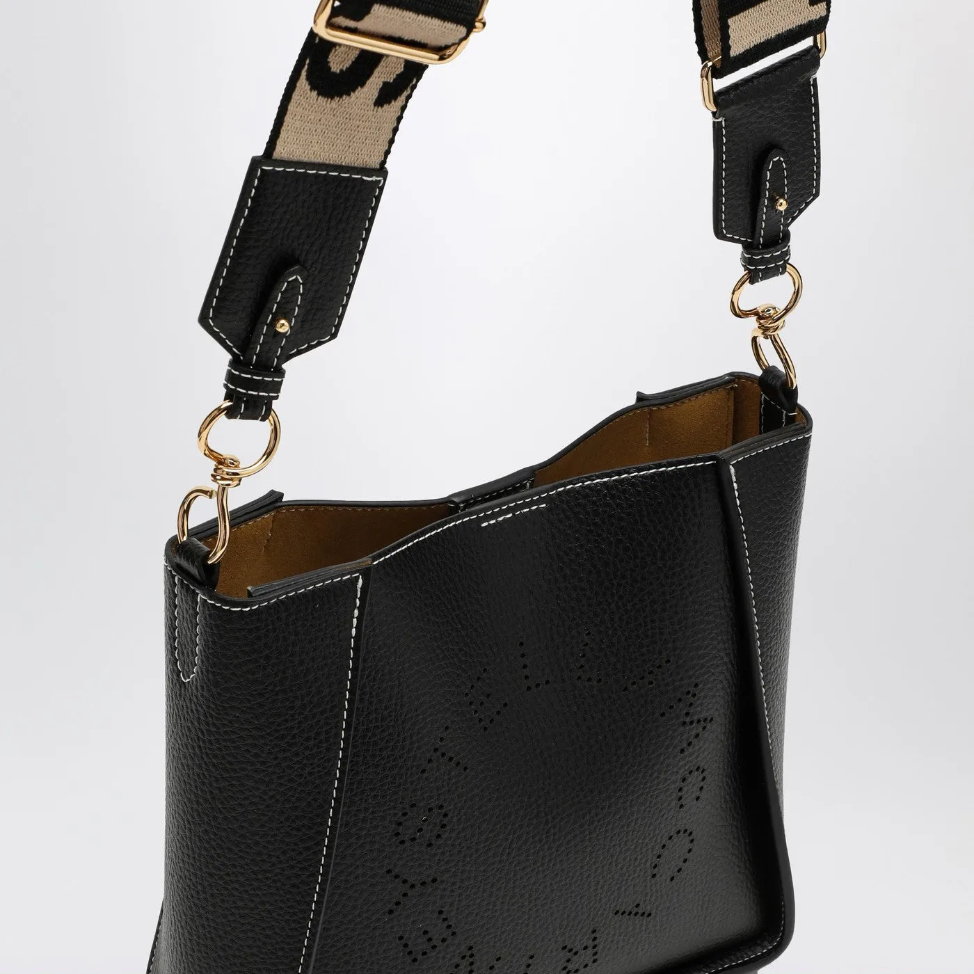 Stella McCartney    Stella Mc Cartney Black Stella Logo Cross Body Bag