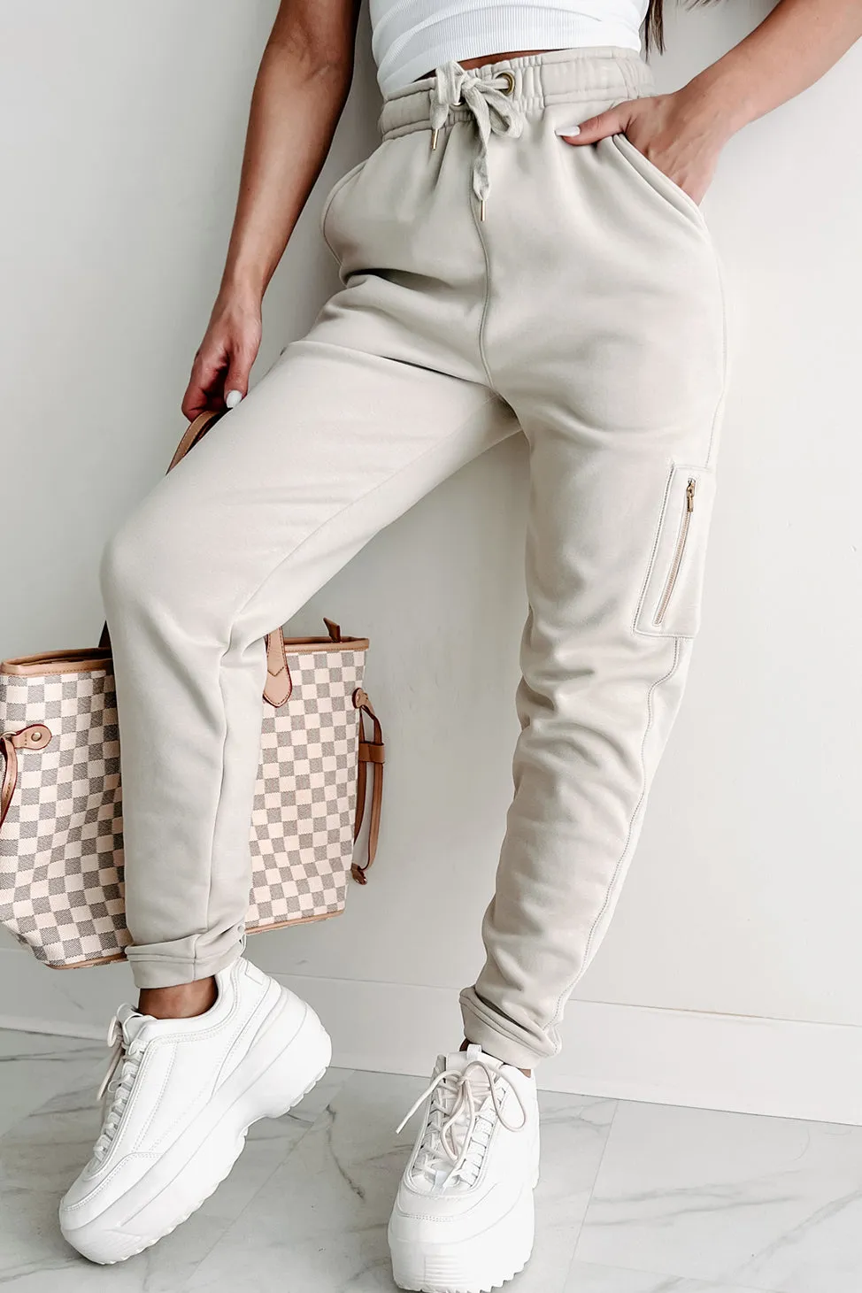 Sticking To The Routine Joggers (Taupe)