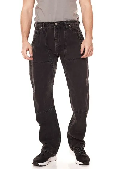 STONES Mr. Reeves Worker Jeans para hombre Pantalones lavados con nudo funcional 10013 10048 Negro
