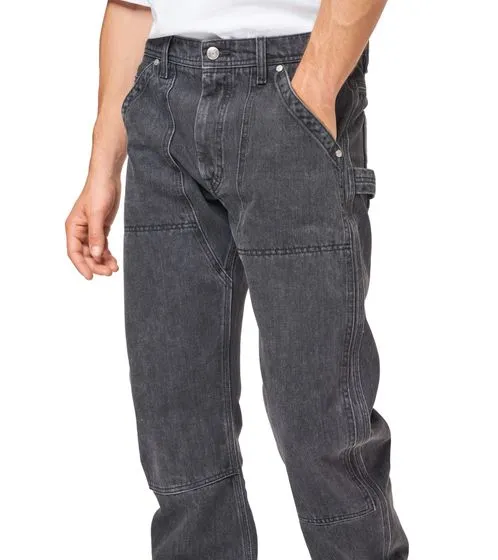 STONES Mr. Reeves Worker Jeans para hombre Pantalones lavados con nudo funcional 10013 10048 Negro