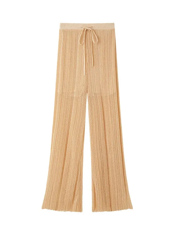Straight Casual Knitted Wide-leg Pants