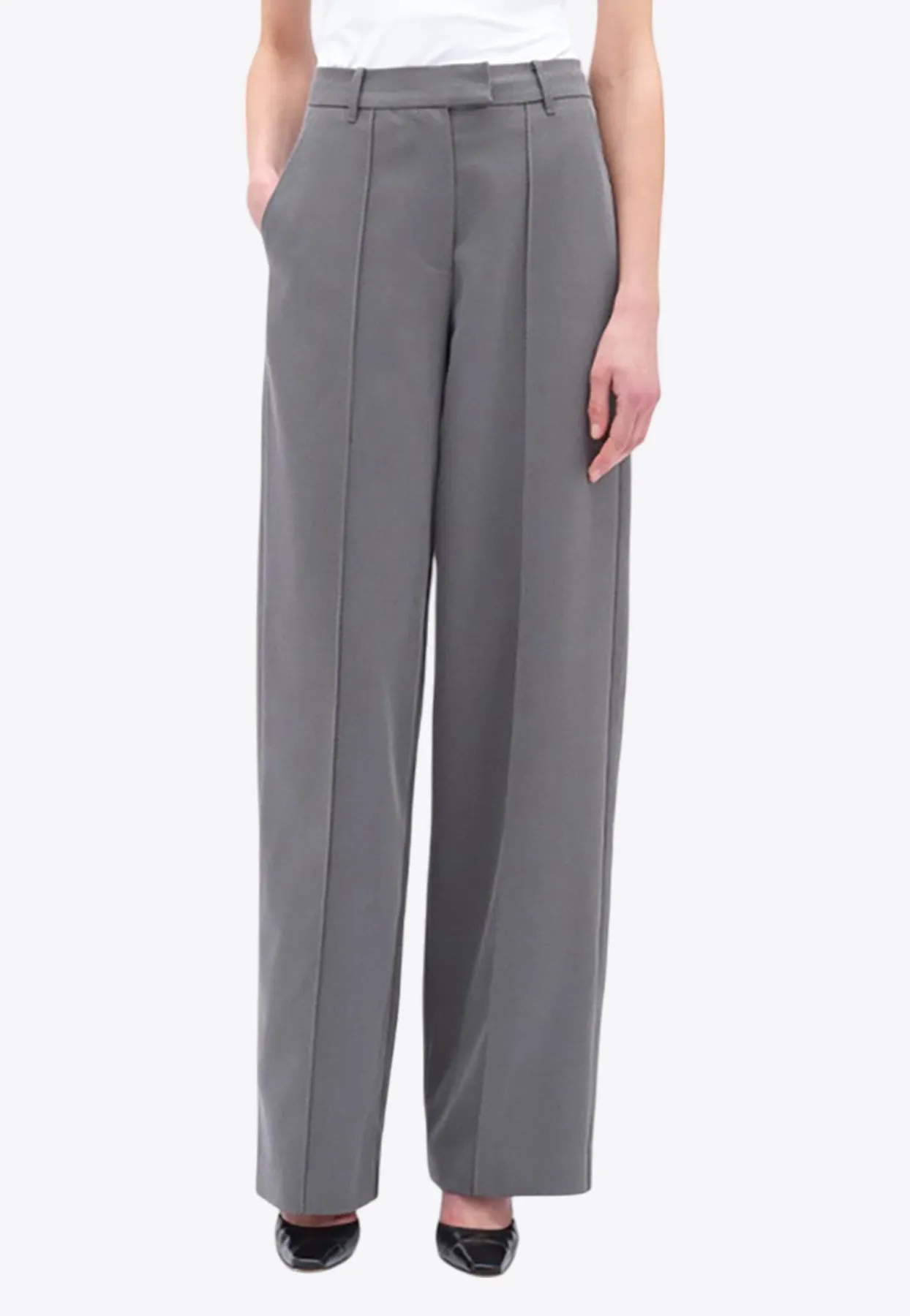 Straight-Leg Twill Pants