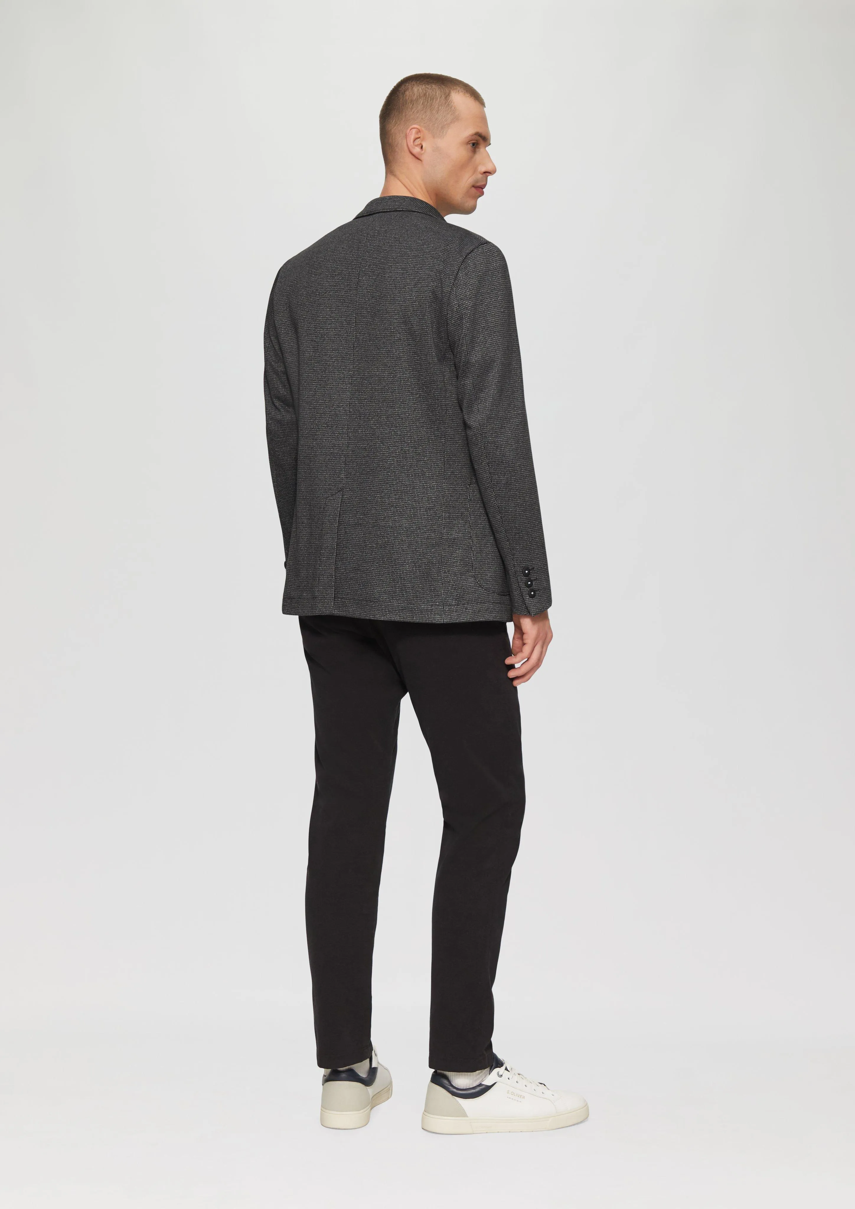 Stretch jersey sports jacket with a houndstooth pattern
