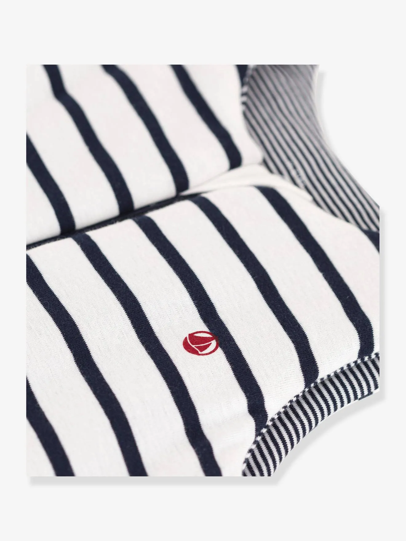 Striped Baby Sleeping Bag in Cotton, PETIT BATEAU - printed white