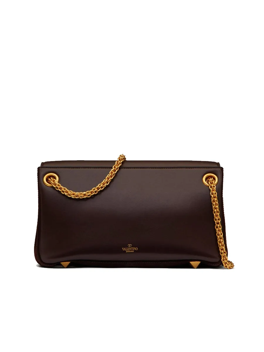 Stud Sign Nappa and Suede Shoulder Bag