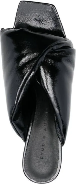 Studio Amelia Croissant 95mm leather mules Black