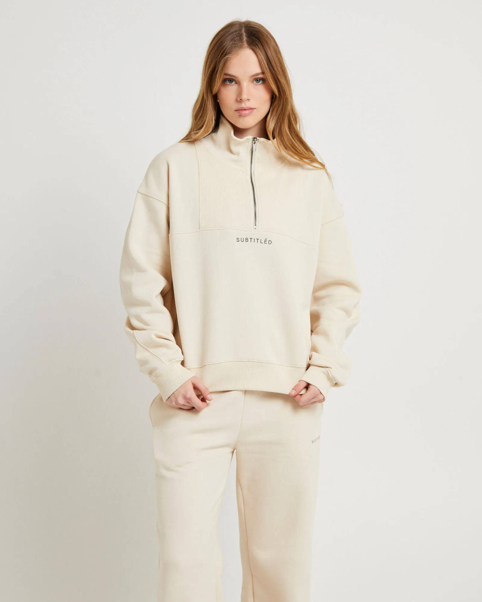 Subtitled State Panelled Zip Front Fleece