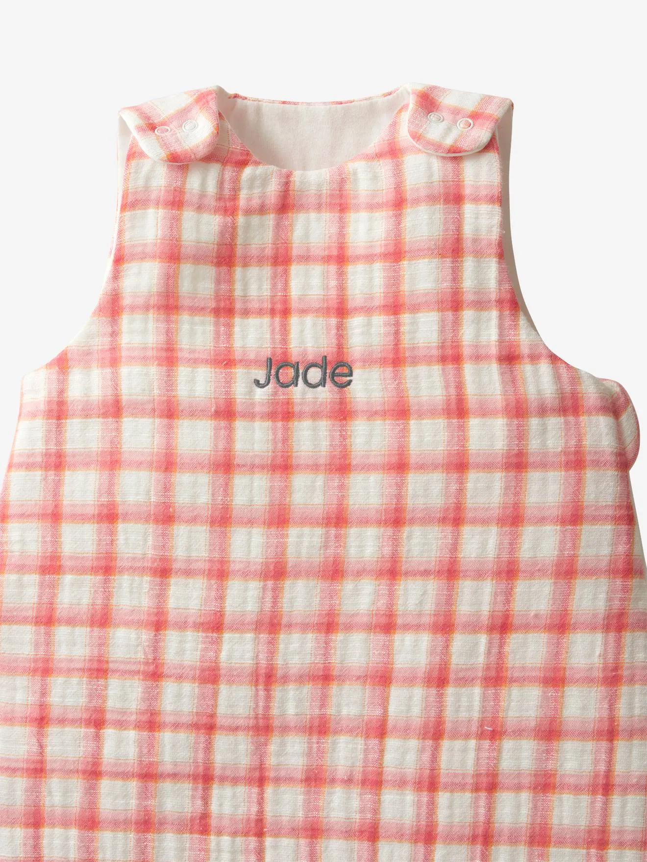 Summer Special Cotton Gauze Baby Sleeping Bag, Checks, Oeko-Tex® - pink medium checks