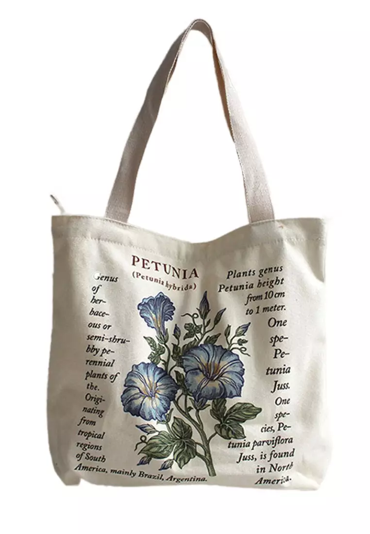 Sunnydaysweety Floral Canvas Shoulder Bag CA072913BL