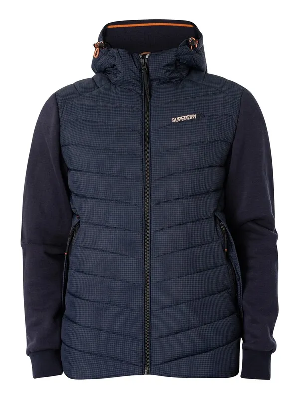 Superdry Hooded Storm Hybrid Padded Jacket - Eclipse Navy
