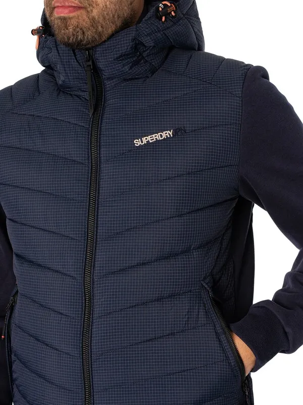 Superdry Hooded Storm Hybrid Padded Jacket - Eclipse Navy