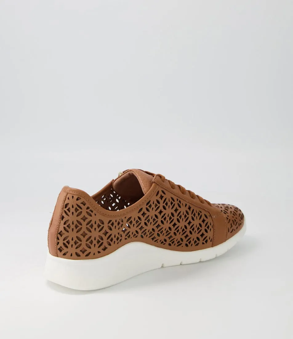 SUPERSOFT Comi Dark Tan Leather Sneakers Ws