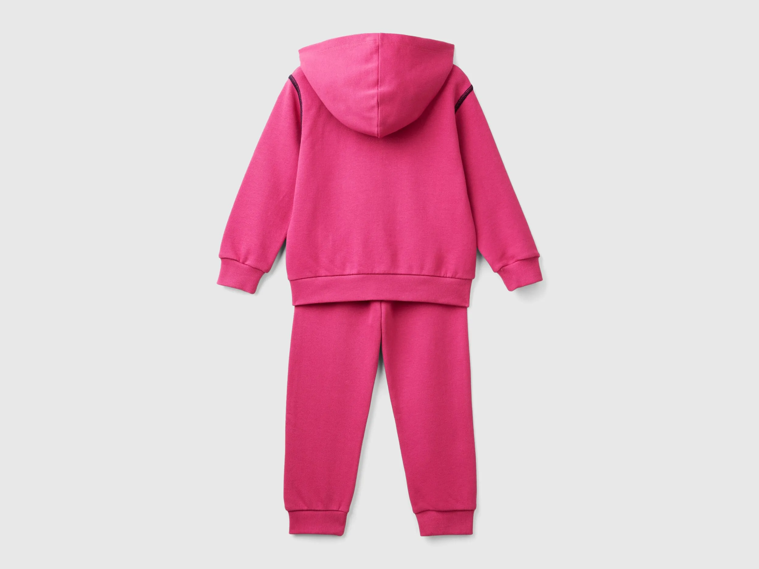 Sweat tracksuit in 100% cotton - Fuchsia | Benetton