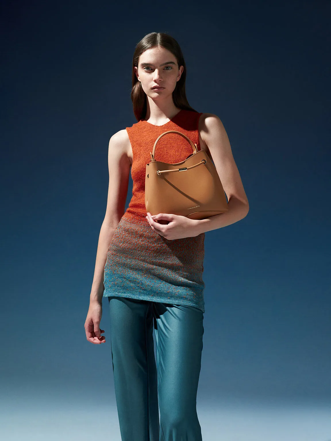 Sybill Geometric Bucket Bag - Toffee
