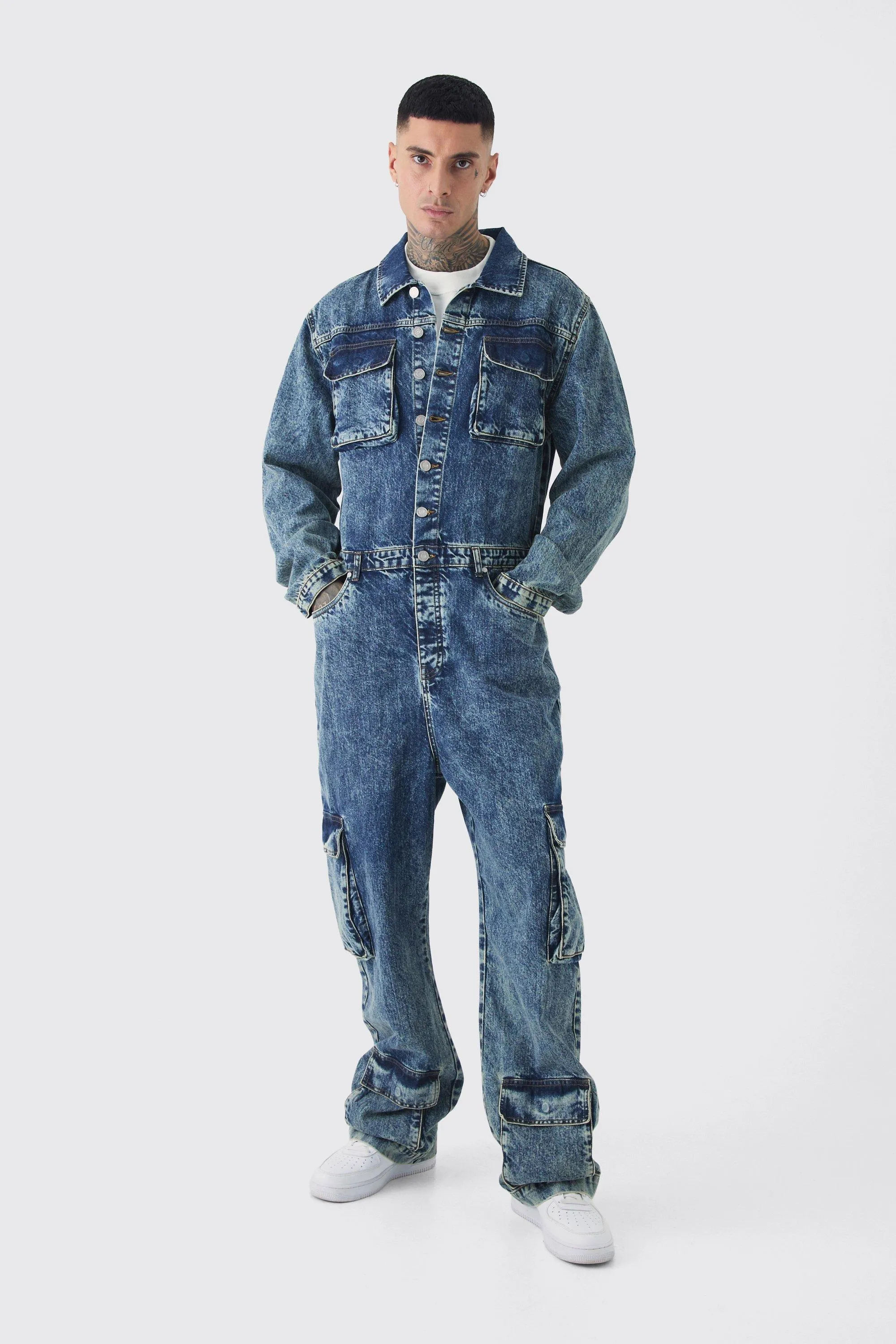 Tall Oversized Denim Boilersuit