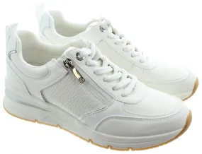 TAMARIS Ladies 23721 Wedge Trainers In White