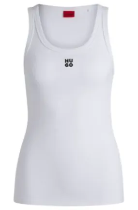 Tank top with stacked logo