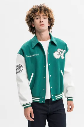 Tear Apart Embroidered Varsity Jacket