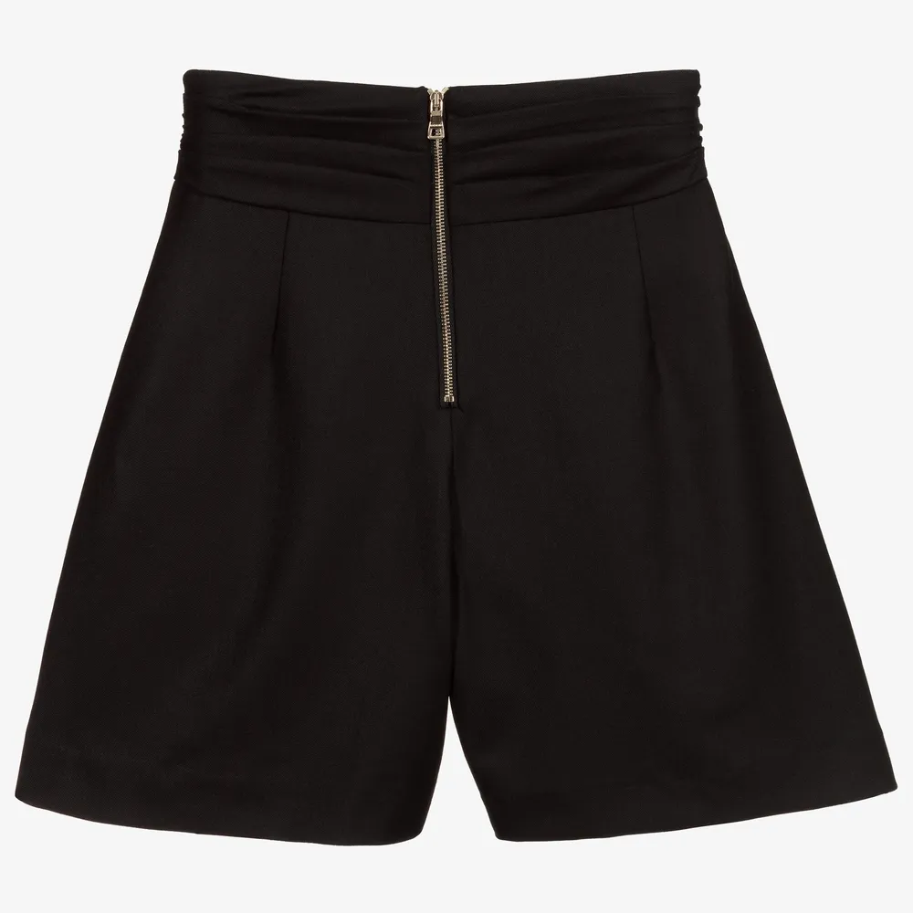Teen Black Pleated Shorts
