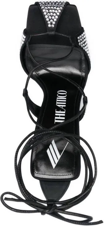 The Attico Adele 105mm crystal-embellished sandals Black