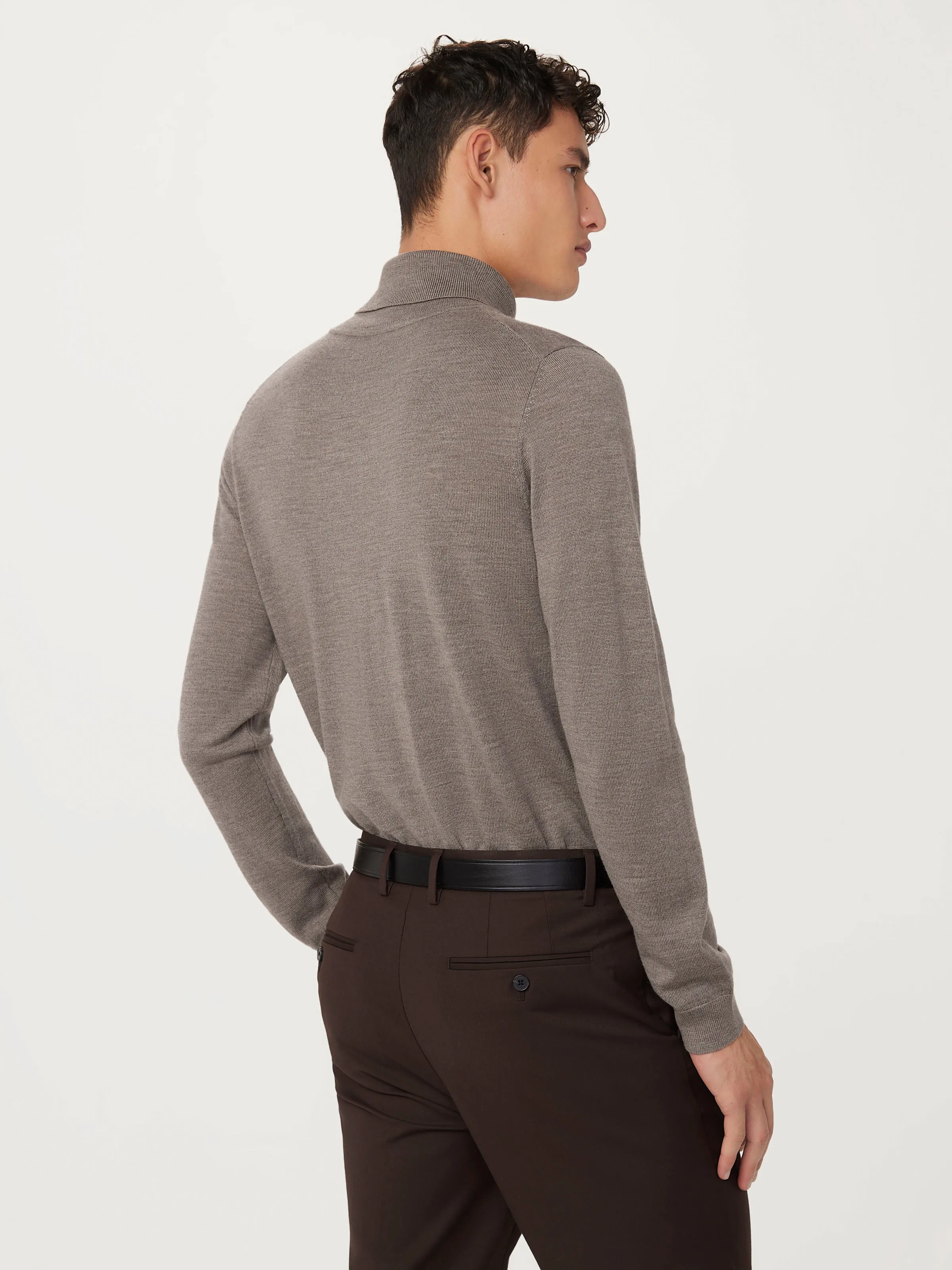 The Merino Wool Turtleneck in Dark Taupe