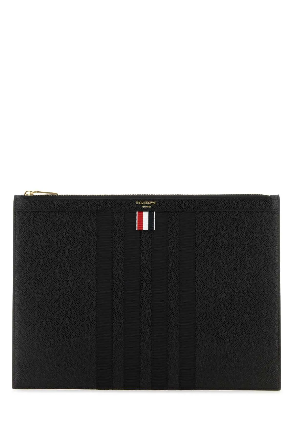 Thom Browne Black Leather Clutch