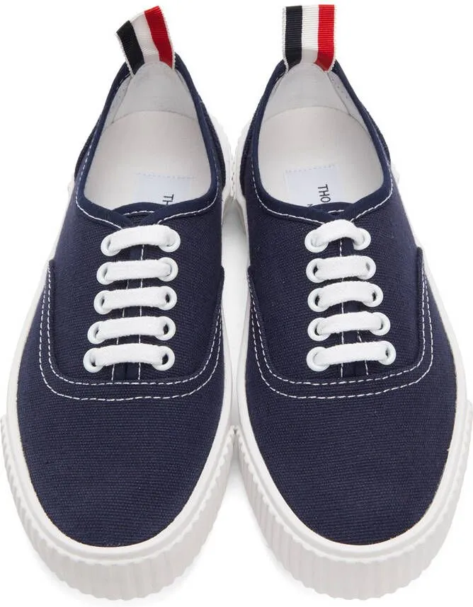 Thom Browne Navy Heritage Vulcanized Sneakers