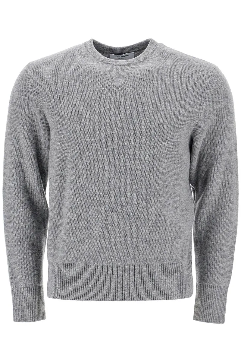 Thom Browne    Thom Browne Wool Piqué Crewneck Pullover