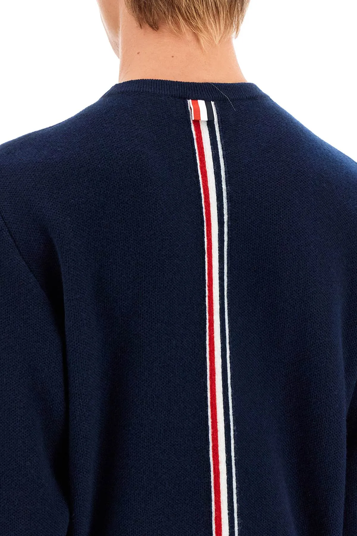 Thom Browne    Thom Browne Wool Piqué Crewneck Pullover