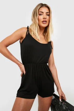 Tie Shoulder Strappy Beach Romper