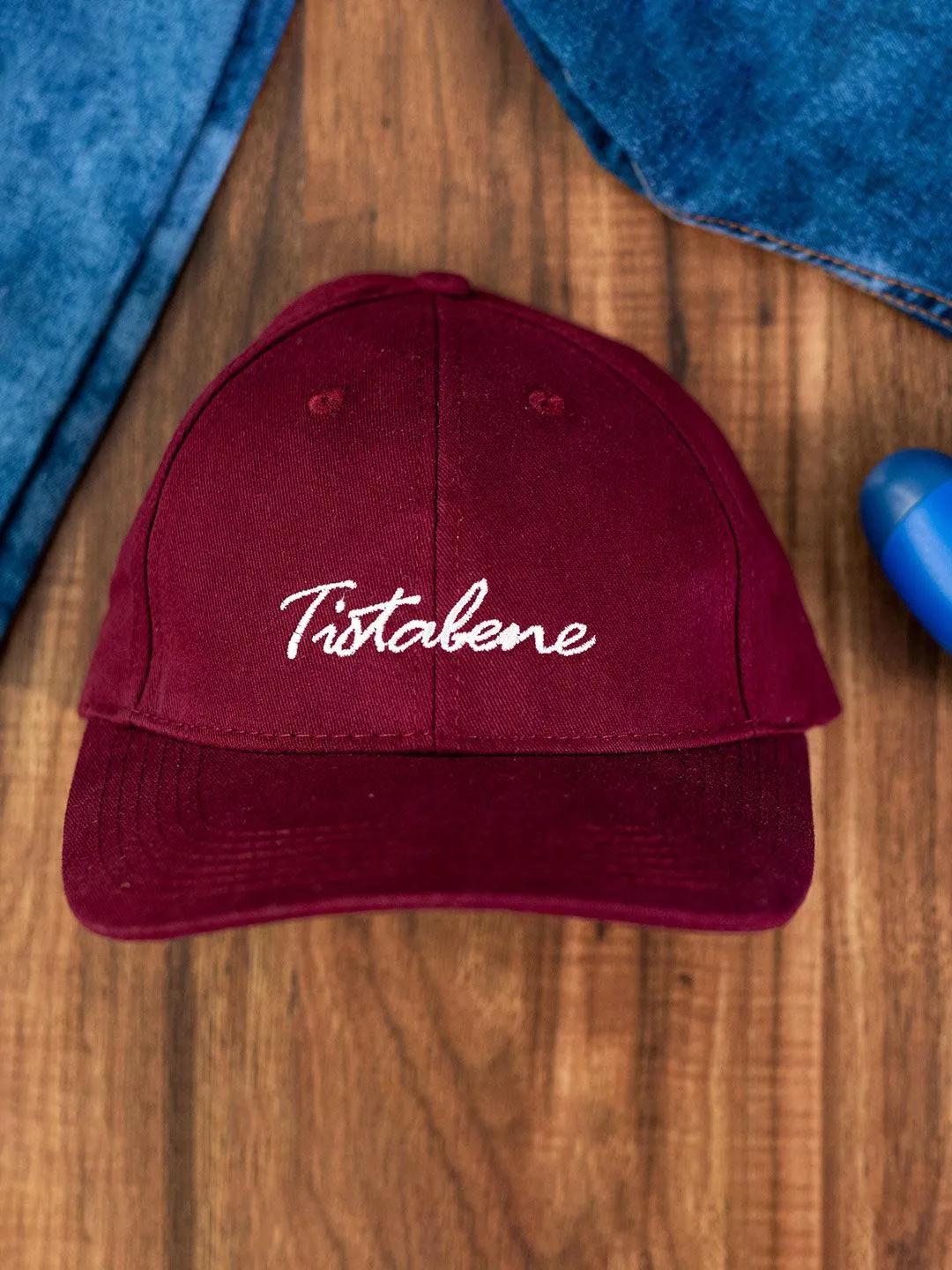 Tistabene Embroidered Maroon Free Size Unisex Baseball Caps