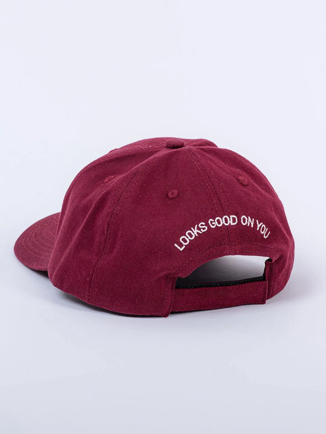 Tistabene Embroidered Maroon Free Size Unisex Baseball Caps