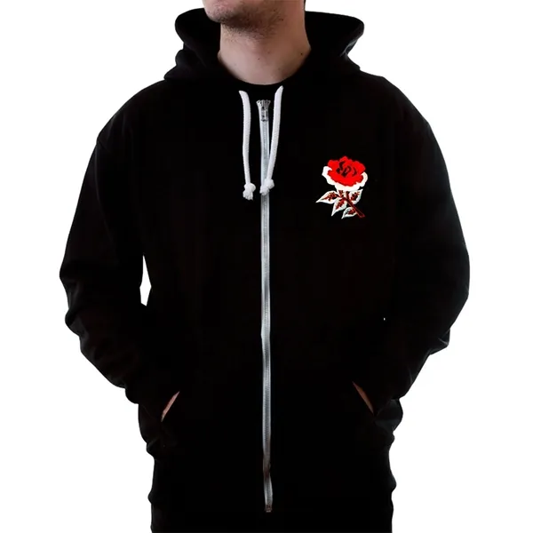 TOFFS - England 1910 Retro Rugby Zipped Hoodie - Black