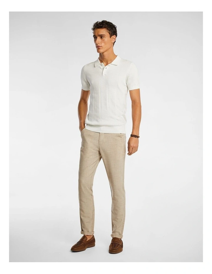 Tony Knitted Polo Shirt in White