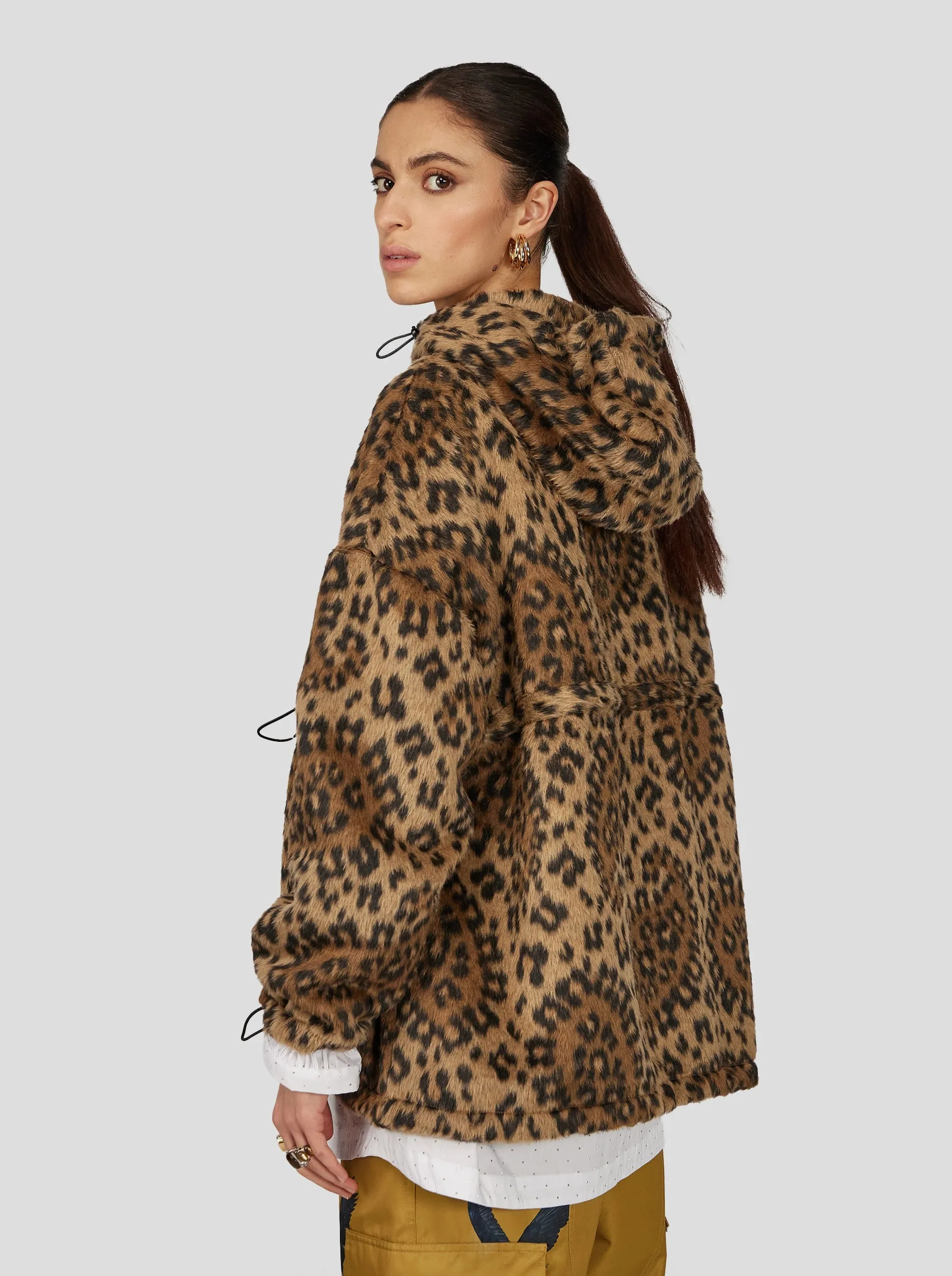 Tony Windbreaker in Muffled Wool Leopard
