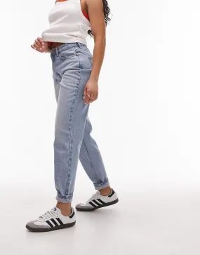 Topshop Hourglass Original high rise Mom jeans in bleach-Blue
