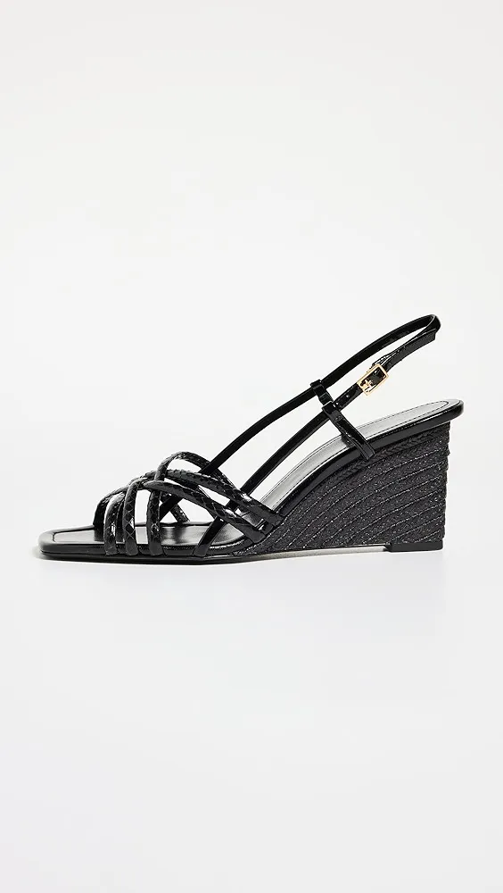 Tory Burch   Multi Strap Wedge Sandals 75mm 
