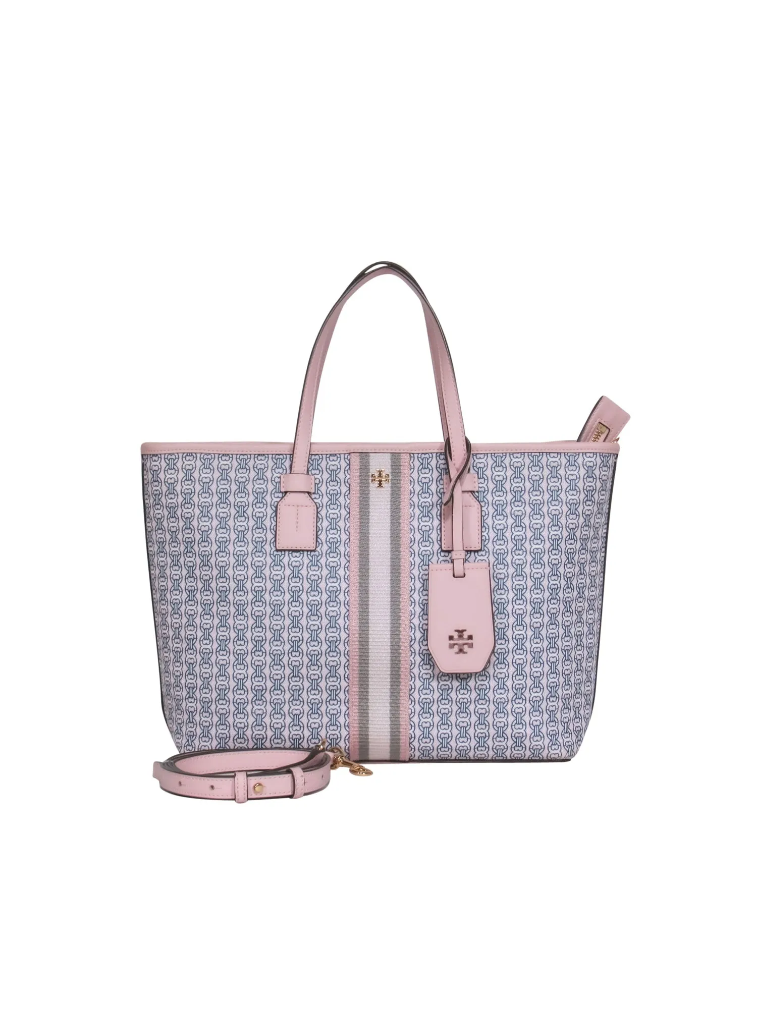 Tory Burch – Pink Textured Monogram Canvas Tote
