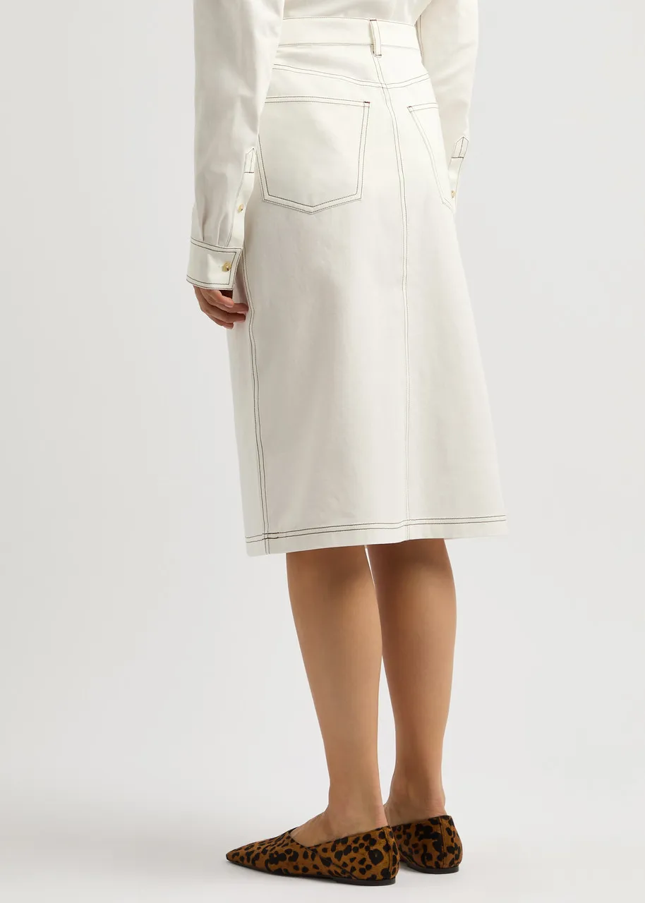 TOTEME Cotton midi skirt  -                         -                     -                