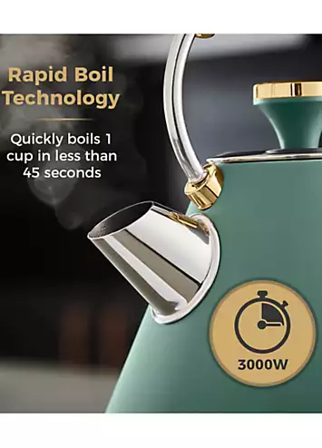 Tower Cavaletto 1.7L Pyramid Kettle 3000W T10044JDE - Jade and Champagne | Kaleidoscope